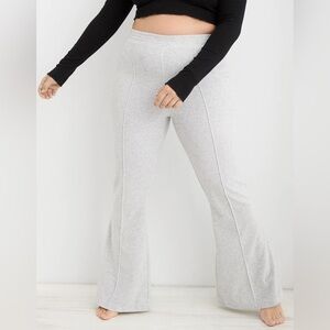 Aerie Groove On Ribbed Velour Flare Pants